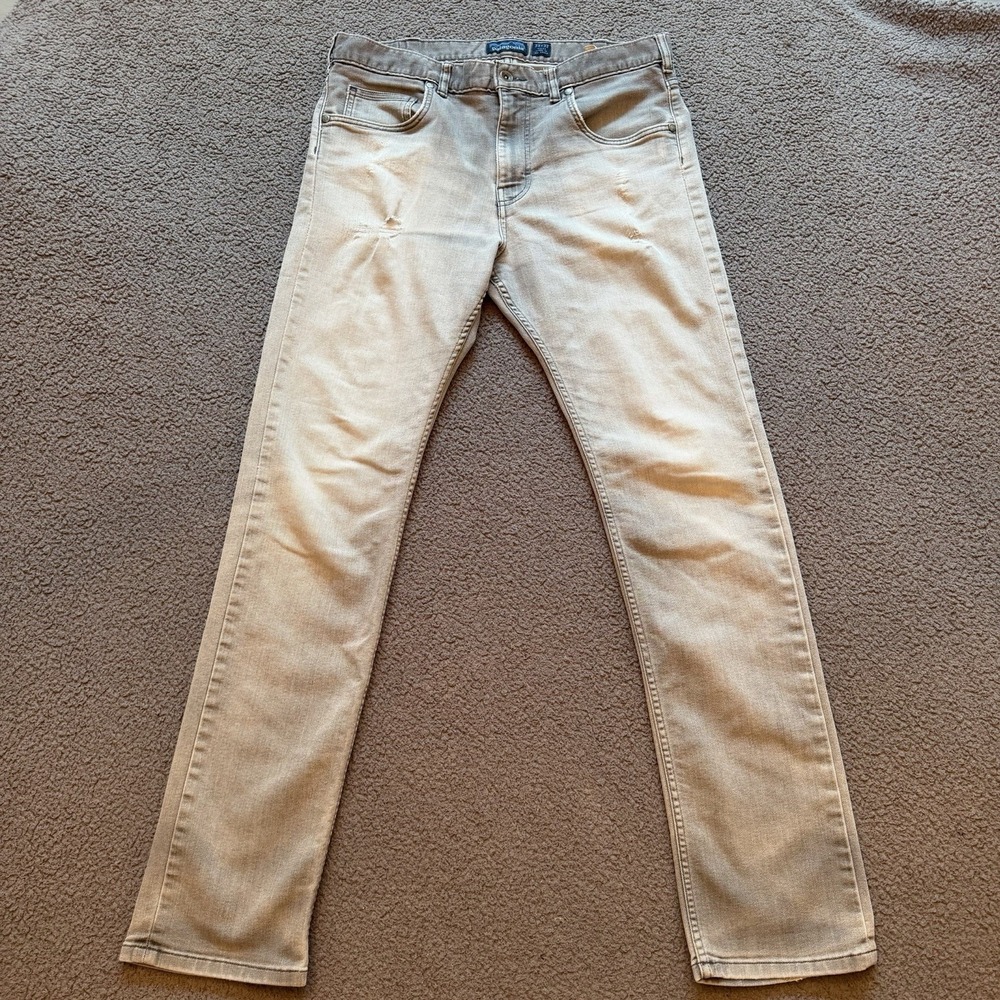 Patagonia Iron Clad Straight Stretch Distressed Gray Jeans Men's 33x32 Outdoor